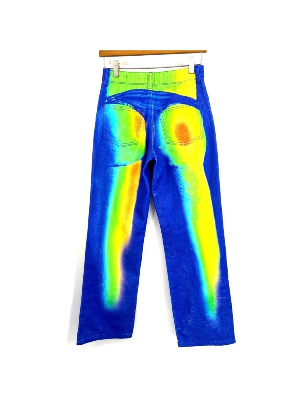 Jaded London Blue Neon Gradient Straight-Leg Jeans